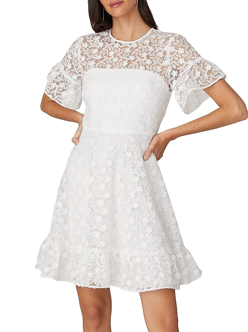 Sora Floral Short-Sleeve Minidress