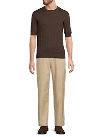 Cotton-Silk Relaxed Pants