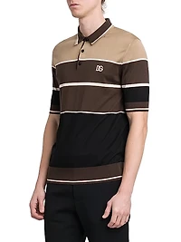 Striped Silk Polo Shirt