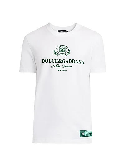 Flocked Logo Cotton T-Shirt