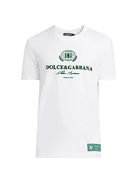 Flocked Logo Cotton T-Shirt