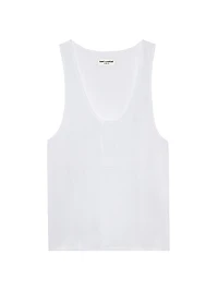 Henley Tank Top Cotton Poplin
