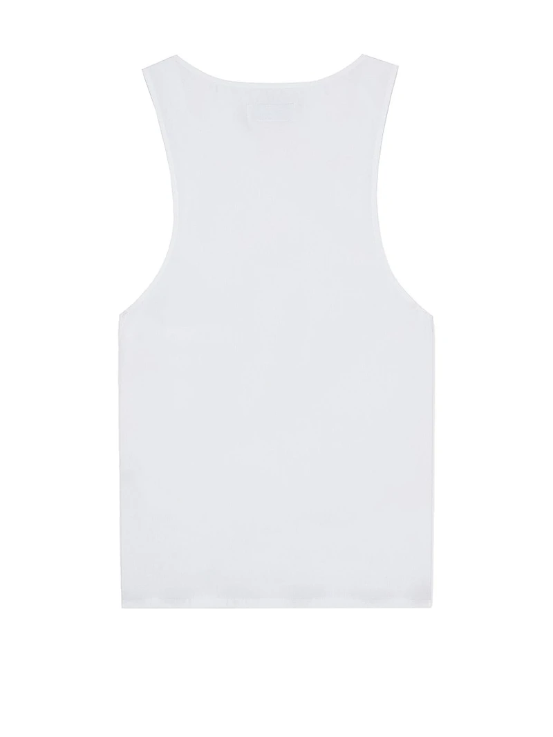 Henley Tank Top Cotton Poplin