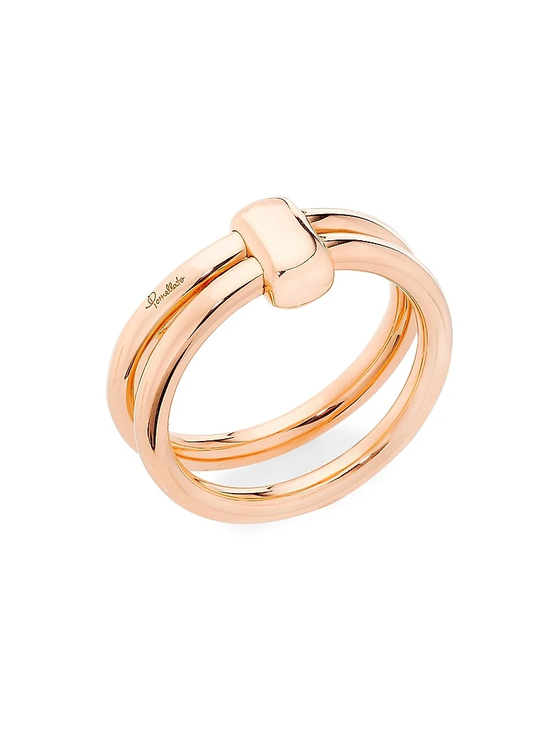 Together 18K Rose Gold Linked Double Ring