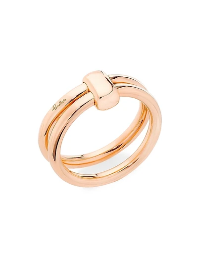 Together 18K Rose Gold Linked Double Ring