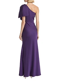 Aubrey Satin One-Shoulder Gown
