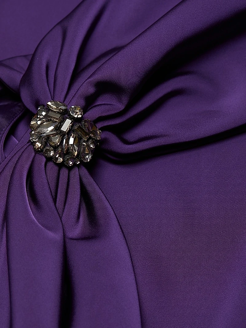 Aubrey Satin One-Shoulder Gown