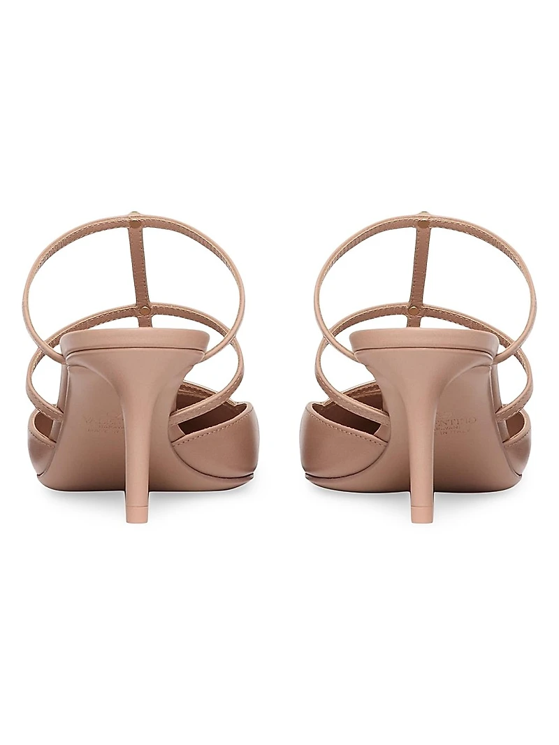 Rockstud Wispy Calfskin Mules 60MM
