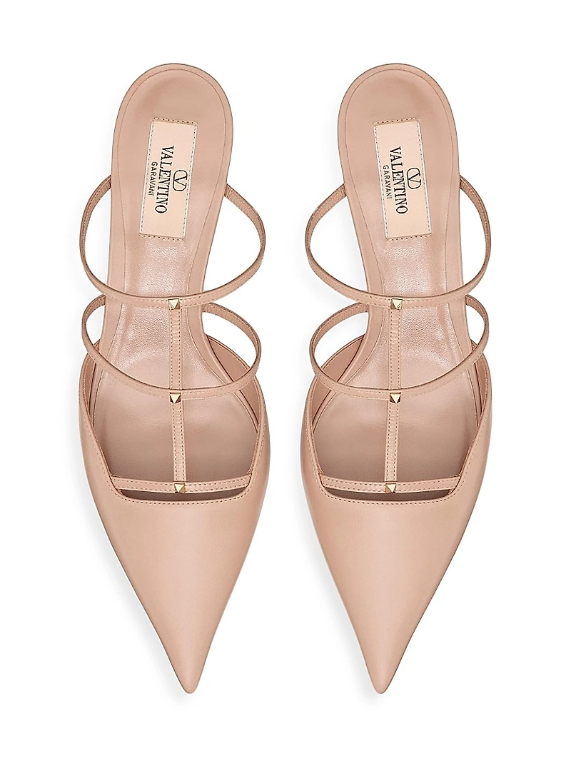 Rockstud Wispy Calfskin Mules 60MM