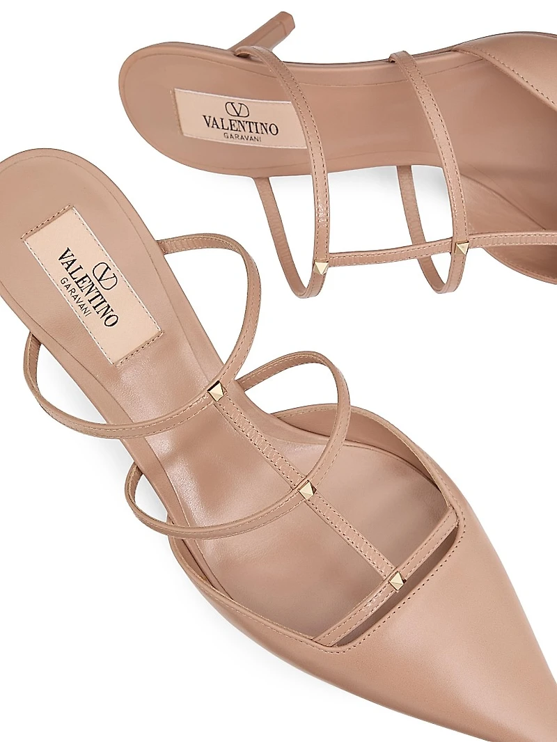 Rockstud Wispy Calfskin Mules 60MM