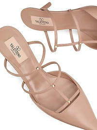 Rockstud Wispy Calfskin Mules 60MM