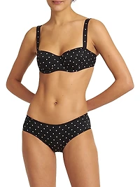 Polka-Dot Silk-Blend Balconette Bra