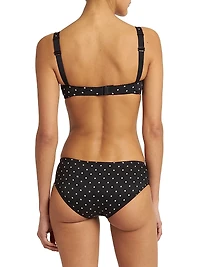 Polka-Dot Silk-Blend Balconette Bra