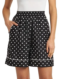 Polka Dot Silk Pajama Shorts