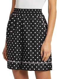 Polka Dot Silk Pajama Shorts