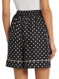 Polka Dot Silk Pajama Shorts
