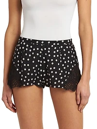 Polka Dot Silk-Blend Shorts