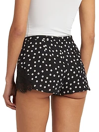 Polka Dot Silk-Blend Shorts