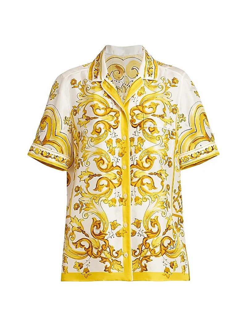 Maiolica Silk Pajama Top