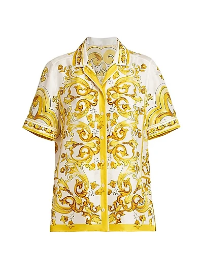 Maiolica Silk Pajama Top