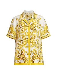 Maiolica Silk Pajama Top