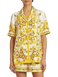 Maiolica Silk Pajama Top