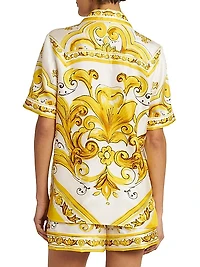 Maiolica Silk Pajama Top