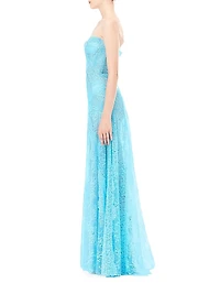 Lace Strapless Maxi Dress