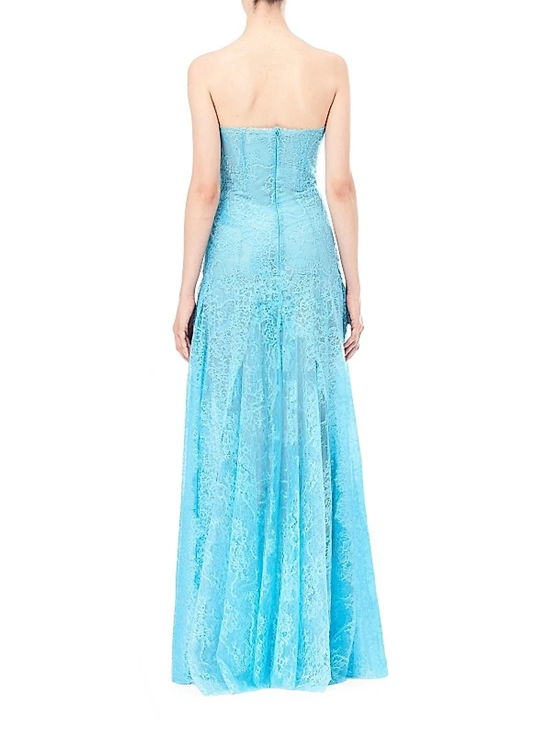 Lace Strapless Maxi Dress