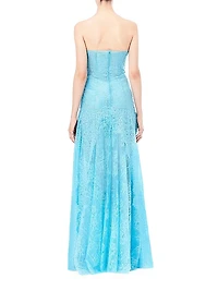 Lace Strapless Maxi Dress