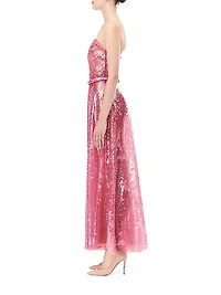 Sequined Strapless Maxi Dress