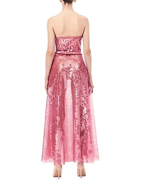 Sequined Strapless Maxi Dress