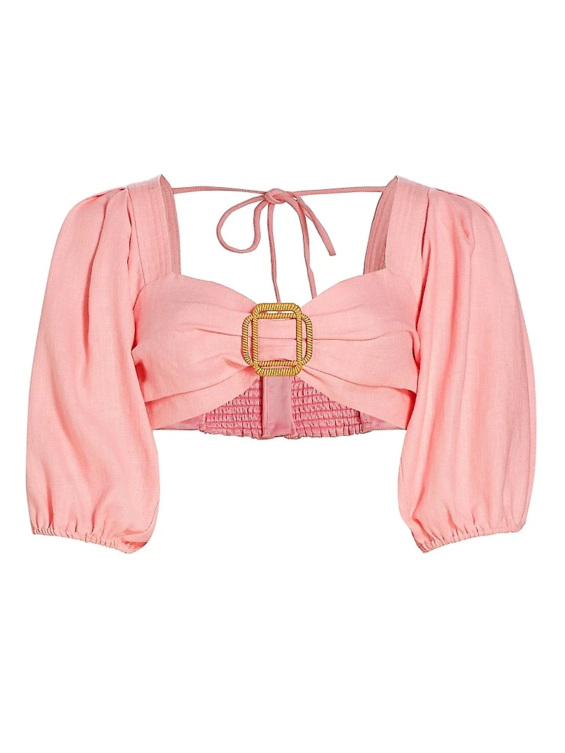 Kelsey Puff-Sleeve Crop Top