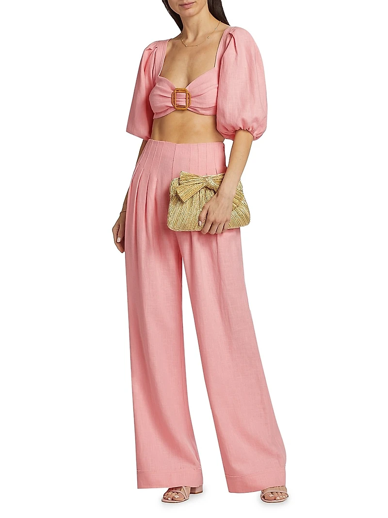 Kelsey Puff-Sleeve Crop Top
