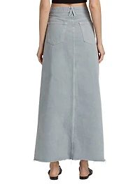 Low-Rise Denim Maxi Skirt