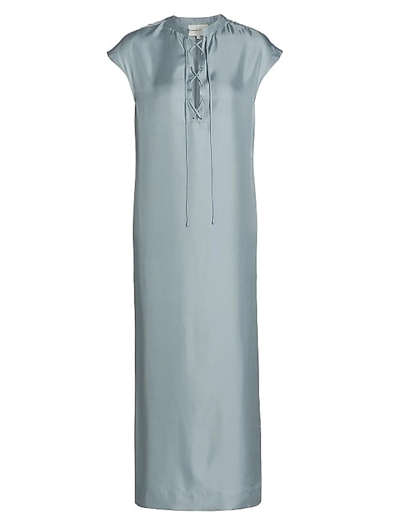 Demeter Silk Tieneck Midi-Dress