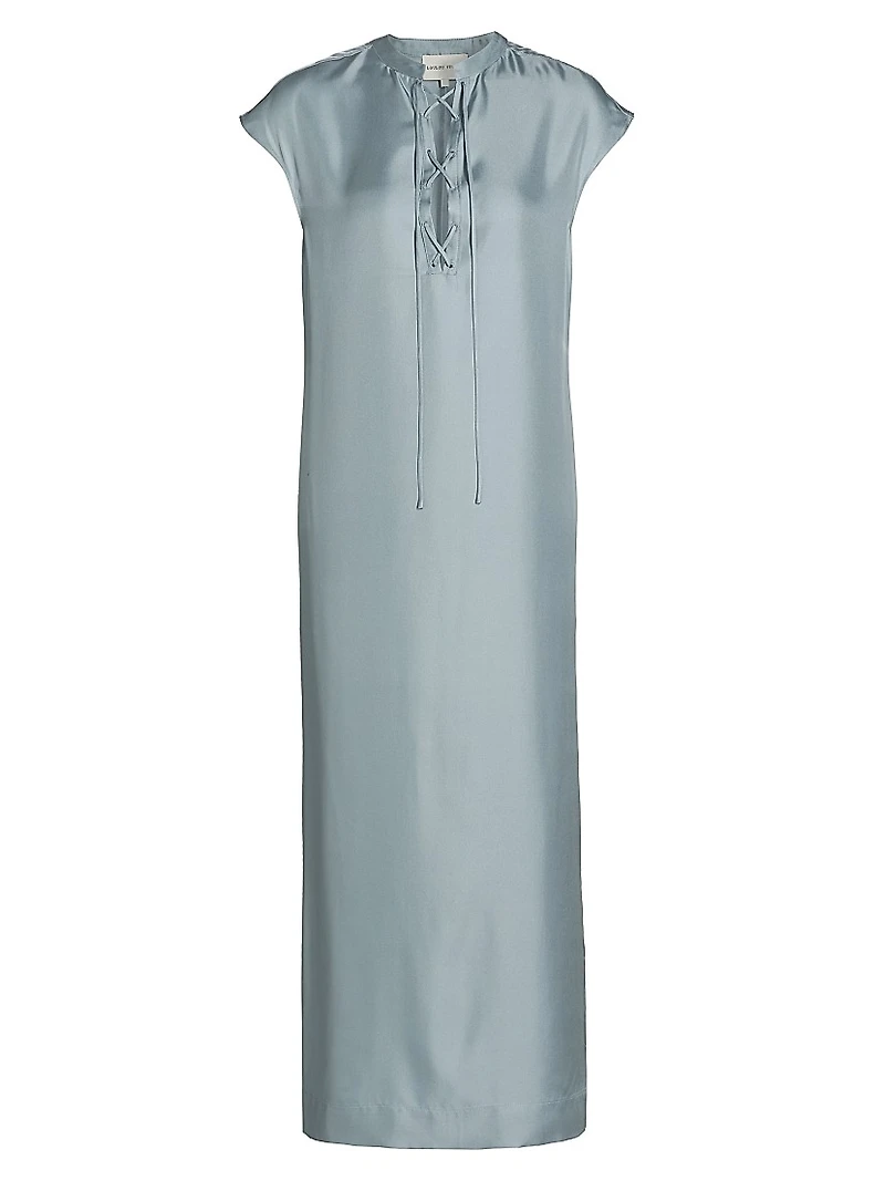 Demeter Silk Tieneck Midi-Dress