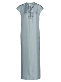 Demeter Silk Tieneck Midi-Dress