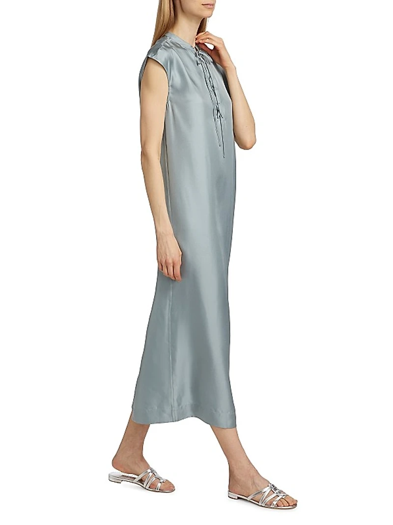 Demeter Silk Tieneck Midi-Dress