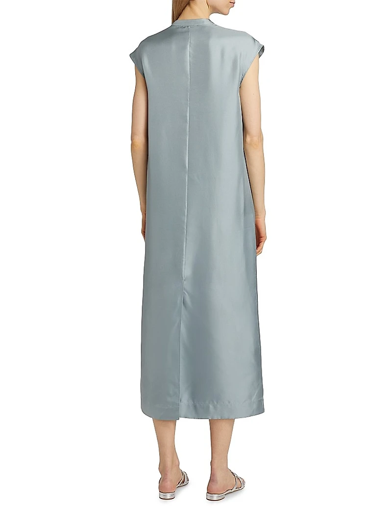 Demeter Silk Tieneck Midi-Dress