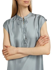 Demeter Silk Tieneck Midi-Dress