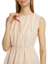 Athena Gathered Cotton & Silk Top