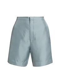 Poseidon Silk Straight-Leg Shorts