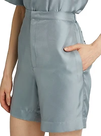 Poseidon Silk Straight-Leg Shorts