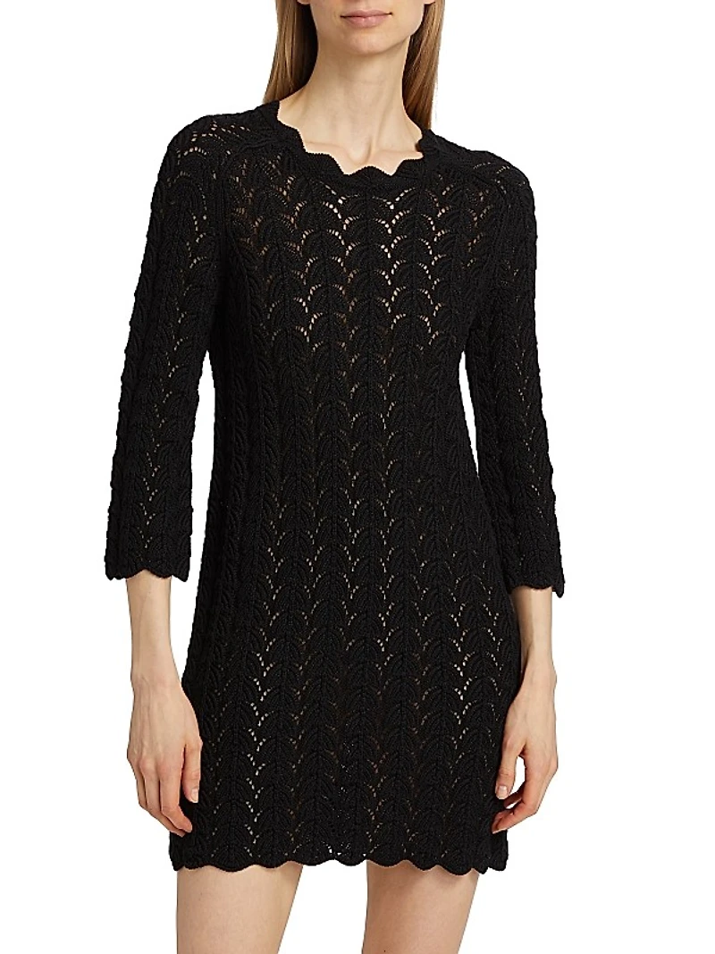 Ditu Pointelle Knit Cotton Minidress