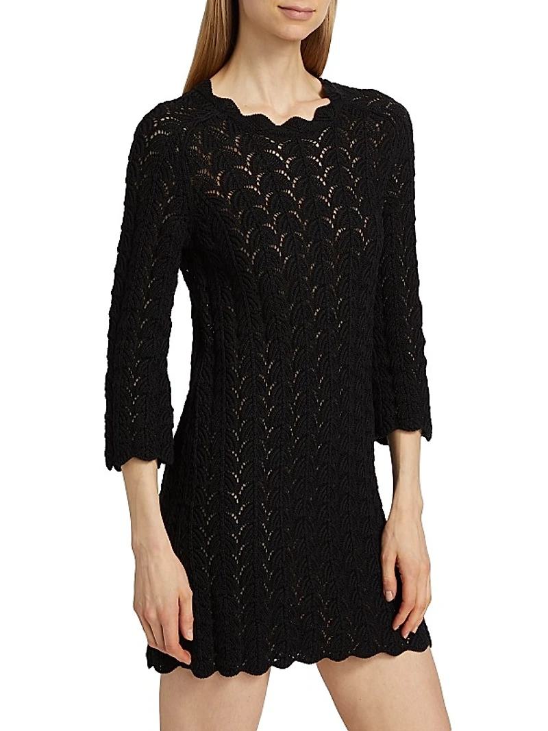 Ditu Pointelle Knit Cotton Minidress