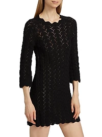 Ditu Pointelle Knit Cotton Minidress