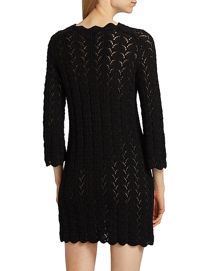 Ditu Pointelle Knit Cotton Minidress