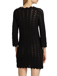 Ditu Pointelle Knit Cotton Minidress