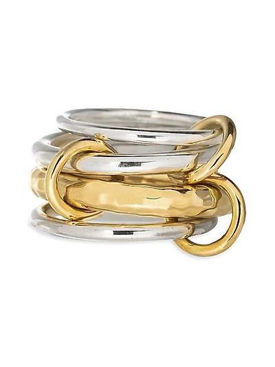 Janssen Vulcan 18K Yellow Gold & Sterling Silver Four-Band Ring